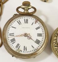 3 darab zsebóra, láncokkal, hozzá 15 rekeszes zsebóra tartó 28x37 cm