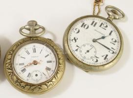 3 darab zsebóra, láncokkal, hozzá 15 rekeszes zsebóra tartó 28x37 cm