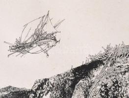 Pető János (1940-2009): Akvarellista. Nyomat, papír, jelzett. Fakeretben. 40x30 cm