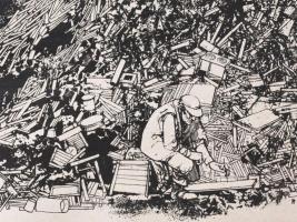 Pető János (1940-2009): Akvarellista. Nyomat, papír, jelzett. Fakeretben. 40x30 cm