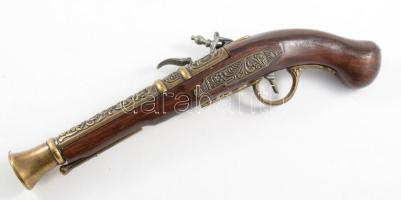 Replika kovás pisztoly, jó állapotban, h: 36 cm