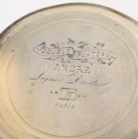 Antik ezüst (Ag) tokos zsebóra, jelzett, működik, címeres díszítéssel, sérült üveggel és számlappal,...