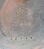 Antik ezüst (Ag) tokos zsebóra, jelzett, működik, címeres díszítéssel, sérült üveggel és számlappal,...