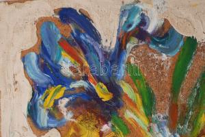 Schéner Mihály (1923-2009): Iris és Narcis. Olaj, farost. Jelzett. Hátoldalán autográf felirattal. 4...