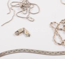 Vegyes ezüst (Ag) ékszer tétel, mind sérült vagy hiányos, bruttó 27g