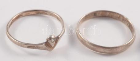 5 darab ezüst (ag) gyűrű, jelzett, m:54-58, bruttó 7,3g