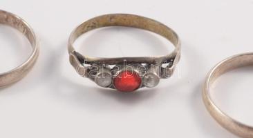 5 darab ezüst (ag) gyűrű, jelzett, m:54-58, bruttó 7,3g