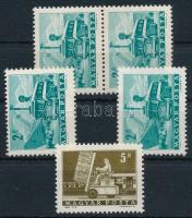 Közlekedés 4 db 2Ft és 1 db 5Ft bélyeg svájci papíron (14.000)