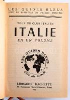 Italie. En un Volume. Touring Club Italien. Les Guides Blues. Paris, 1958., Hachette. Francia nyelven. Kiadói aranyozott egészvászon-kötés.