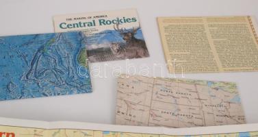 5 db National Geographic térkép: világtérkép + Amerika (USA) térképek, vegyes méretben