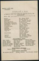 1933 A Nemzeti Vívó Club 1933. évi közgyűlésének szavazólapja a klub tisztségviselőinek névsorával, ahol a sportigazgató Petschauer Attila (1904-1943) olimpiai és Európa-bajnok kardvívó, aki munkatáborban halt meg a SZU-ban