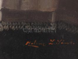 Molnár Z. János (1880-1960): Asztali csendélet porcelánokkal. Olaj, vászon, jelezve jobbra lent. Dek...