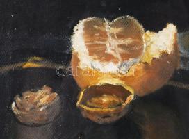 Molnár Z. János (1880-1960): Asztali csendélet porcelánnal és gyümölcsökkel. Olaj, vászon, jelezve j...