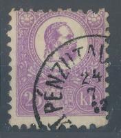 1871 Kőnyomat 25kr a nagyon ritka sötét ibolya színben, kifogástalan luxus darab! Ebben a színben ritkaság! RRR! (150.000)