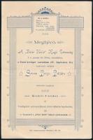 cca 1910 A "Fehér Holló" Kugli Társaság által a Turul kerékpárcsarnokban rendezendő Snasz Batyu Báljára szóló meghívó, hajtásnyommal, jó állapotban, 2p