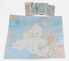 10 db National Geographic térkép: Antarktisz, Közép-Amerika, a történelmi Franciaország, stb., vegyes méretben