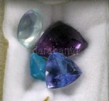 Drágakövek ametiszt 3,5 ct, topáz, 2 ct, akvamarin 2ct, tanzanit 1,5ct, smaragd 1 ct, cirkón