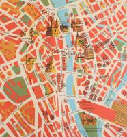 Zürich térképe, színes képekkel, reklámokkal, 32x49 cm