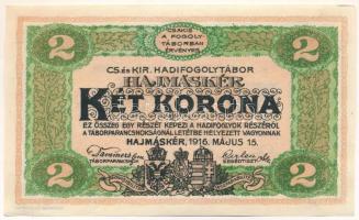 1916. Hajmáskér / hadifogolytábor 2K "MS XXXV 0251" T:UNC 1916. Hungary / Hajmáskér / POW camp 2 Kronen "MS XXXV 0251" C:UNC