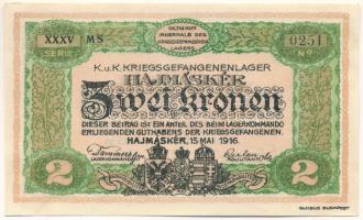 1916. Hajmáskér / hadifogolytábor 2K "MS XXXV 0251" T:UNC
1916. Hungary / Hajmáskér / POW...
