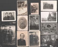 12 db vegyes katonai fotó, változó méretben és állapotban, 14x9 cm-ig