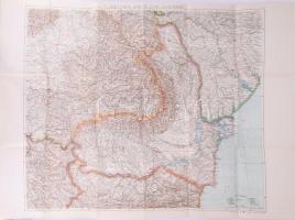 1916 Románia Erdéllyel, Bukovinával, 1:1 000 000, nagyméretű részletes színes térkép, kiadta: Freyta...