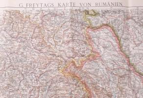 1916 Románia Erdéllyel, Bukovinával, 1:1 000 000, nagyméretű részletes színes térkép, kiadta: Freyta...