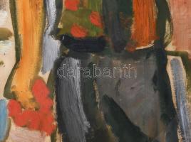 Csepeli Németh Miklós (1934-2012): Alak. Olaj, karton, jelezve jobbra középen lent. Szélén kisebb sz...