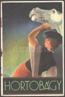 cca 1935 Hortobágy, dekoratív art deco címlapú, német nyelvű idegenforgalmi kiadvány, melyben szótár...