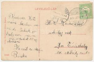 1914 Bogáros, Bulgarus; Fő utcai részlet, népiskola / Partie aus der Hauptgasse. Abendschein Miklos ...