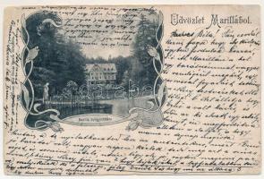 1900 Marilla, Marillavölgy, Marila; Gyógyintézet. Gross Gyula kiadása / spa. Art Nouveau, floral (r)