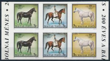 1989 200 éves a Bábolnai ménes vágott ívszéli hatostömb (2 db csík) (7.000)