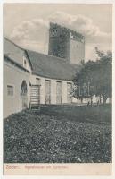 1917 Feketehalom, Zeiden, Codlea; Kastellmauer mit Türmchen / evangélikus erődtemplom várfala toronnyal. Photogr. Atelier Greiner / walls of the fortified Lutheran church, castle church, tower + "K. D. Feldpoststation Nr. 301." " S. B. Leichtkranken-Abteilung des Kriegslazaretts 2. XVIII" (EK)