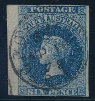 Ausztrália (Dél-Ausztrália) 1855 6 penny Mi 3 igen ritka ívszéli darab! (Mi EUR 240.-)