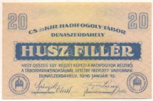 1916. Dunaszerdahely / hadifogolytábor 20f "14 0808" T:AU 1916. Hungary / Dunaszerdahely / POW camp 20 Heller "14 0808" C:AU