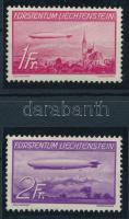 Liechtenstein 1936 Mi 149-150 (Mi EUR 250,-) (2Fr ránc, papírhiba / crease, paper damage)