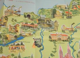 1963 10 éves a Csemege Élelmiszerkereskedelmi Vállalat, dekoratív, összehajtogatott kiadvány képes t...