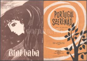 Vegyes kotta tétel, 4 db: Bágya András és G. Dénes György: Csini baba, Portugál szerenád, Melletted nincsenek hétköznapok..., Caracas (Ananász), közte foltos, egy-két sarkon kis sérüléssel.