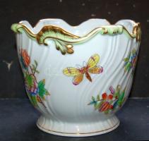 Viktória mintás hibátlan Herendi porcelán kaspó / Herend chinaware 16 cm magas d: 20 cm