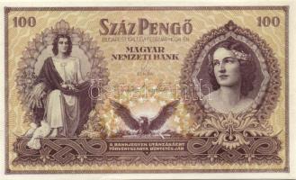 1943 100P "Szálasi-kiadás" egyenetlenül levágott, de méretnek megfelelő példány T:I RRR!!!