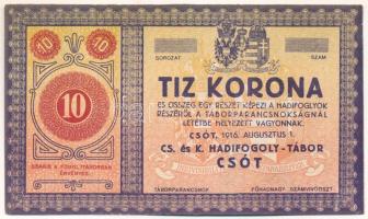 1916. Csót / Hadifogolytábor 10K sor- és sorozatszám nélkül T:AU 1916. Hungary / Csót / POW Camp 10 Korona without series and serial number C:AU Adamo HHC-1.5