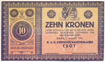 1916. Csót / Hadifogolytábor 10K sor- és sorozatszám nélkül T:AU
1916. Hungary / Csót / POW Camp 10...