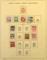 1874-1948 Magyar bélyegek, köztük hivatalosak és portók is, 70 db Schaubek előnyomott albumlapon
