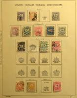 1874-1948 Magyar bélyegek, köztük hivatalosak és portók is, 70 db Schaubek előnyomott albumlapon