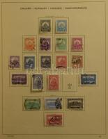 1874-1948 Magyar bélyegek, köztük hivatalosak és portók is, 70 db Schaubek előnyomott albumlapon