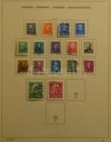 1874-1948 Magyar bélyegek, köztük hivatalosak és portók is, 70 db Schaubek előnyomott albumlapon
