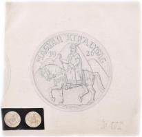 Szege Sándor (1883-1945): 2 fillér és 10 fillér érmék tervei, össz. 2 db, 1926. Ceruza, papír. Jelzé...