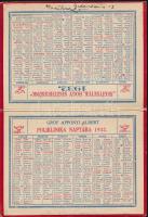 1932 A Gróf Apponyi Albert Poliklinika éves naptára kemény kartonra ragasztva, jó állapotban