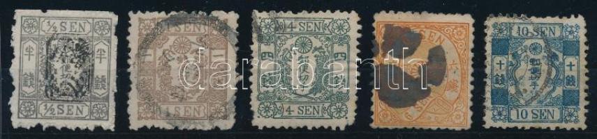 Japán 1875 Mi 28-32 rövid sor, garancia nélkül / no guarantee (Mi EUR 220.-)