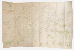 1987 Borsod-Abaúj-Zemplén megye úthálózati térképe, kiadja a Miskolci Közúti Igazgatóság, 1 : 150.000, vászonra kasírozva, 82x118 cm